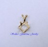 8 MM SQUARE 14 KT YELLOW GOLD SNAPTITE PENDANT